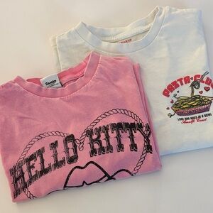 Sanrio Hello Kitty Pink and Pasta Club Kids Tees